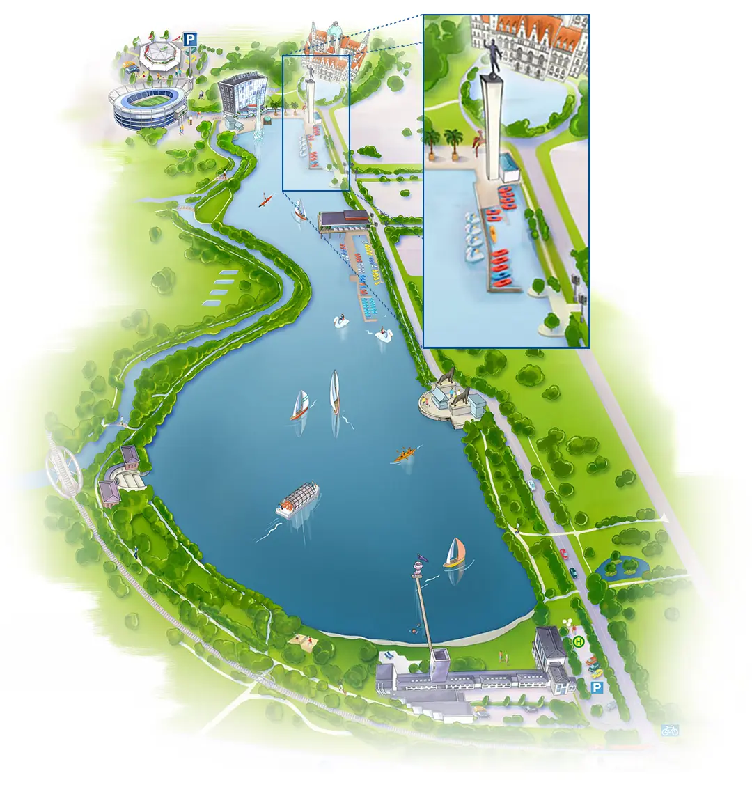 Illustration des Maschsees